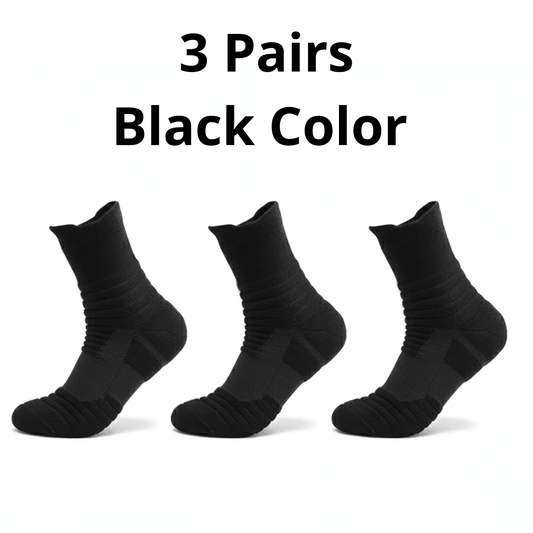 CHAUSSETTES DE TRAVAIL Mi-mollet - Lot de 3 paires (Taille ajustable)